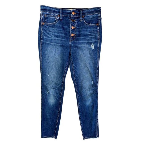 Women's High Rise Skinny Madewell Jeans 10" Size 27 4 Button Closure - Picture 1 of 15